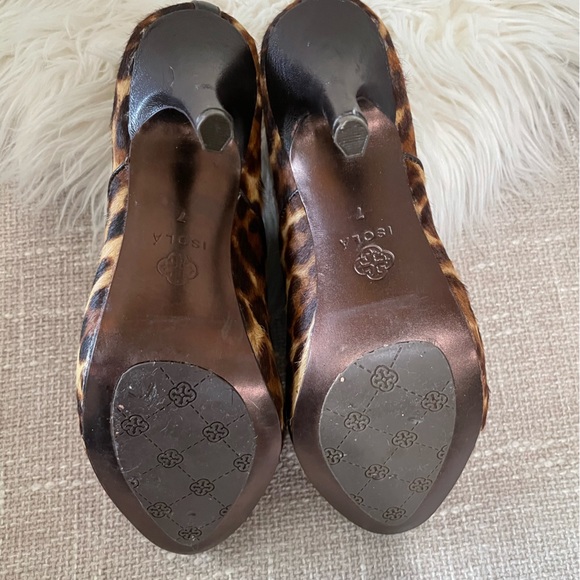 ISOLA Calf Hair & Leather Heel Bootie Heels (7) - Picture 6 of 9